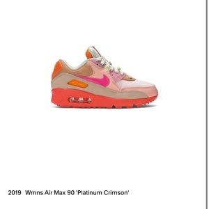 Nike Women's Airmax 90 Platinum Crimson